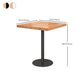 Metal Industrial Square Table Pine Solid Wood Top Table with Pedestal Base