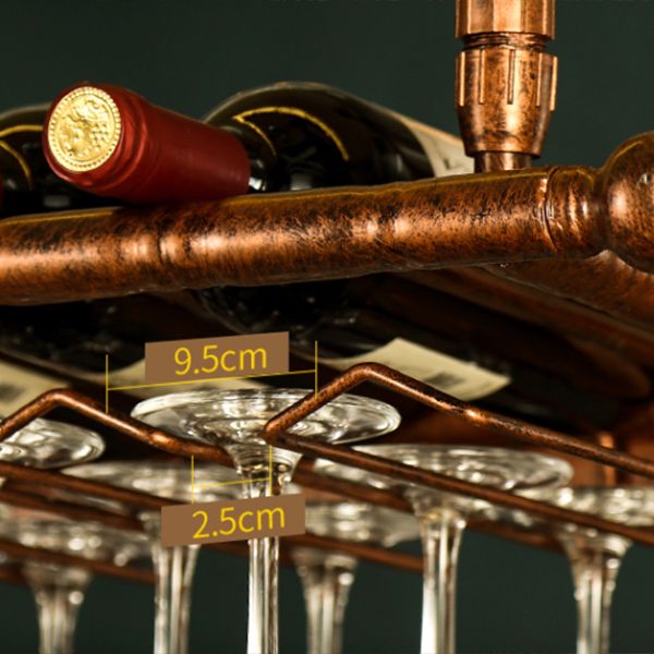 Metal Hanging Wine Holder Rack Modern Wine Rack Kit -59"L x 11.8"W x 3.1"H Clearhalo 'furn' 'furn_wine_racks' 'Furniture' 'Kitchen & Dining Furniture' 'Wine Racks' 'wine_racks' 1200x1200_9a0f1ba9-eced-4c76-9508-5e96f0056e6e