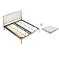 Modern Slat Bed Spindle Metal Open-Frame Bed with Legs in Gold