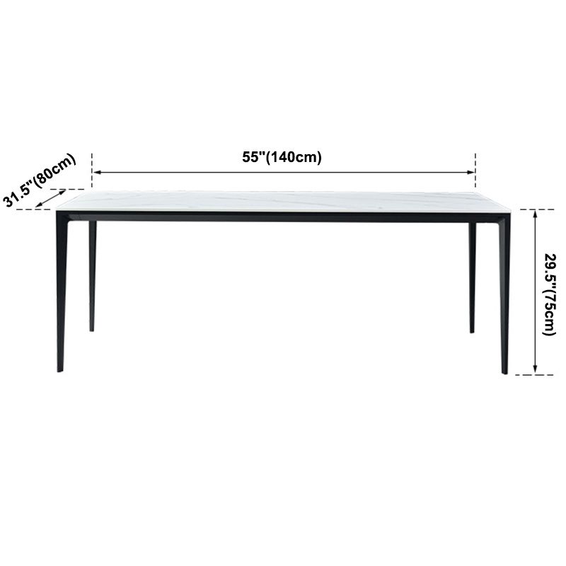 Simple Sintered Stone Top White Dining Table Rectangle Shape Dining Table for Kitchen Clearhalo ' dining_table' 'Dining Tables & Seating' 'Dining Tables' 'Furniture' 'furniture_dining_table' 'Kitchen & Dining Furniture' 'kitchen&dining_furn' 'kitchen' 'kitchen_dining_table' 1200x1200_9a0f3961-3dcd-41dd-88b8-ef0585e6e8ef