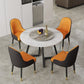 Round Double Pedestal Table Simplicity Style Stone Dining Site Table
