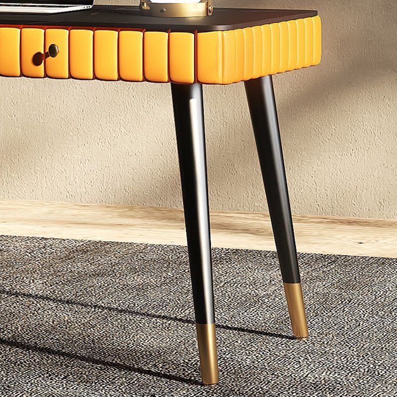 Bureau de bureau en métal incurvé Glam Style Stone Writing Bureau pour le bureau