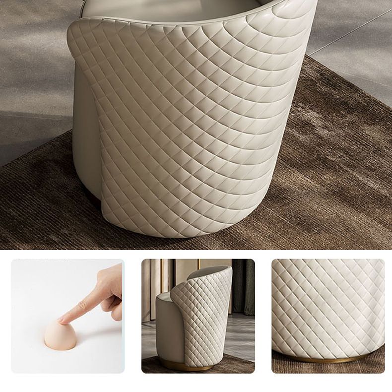 4 Storage Drawers Dresser Stone Top Vanity Set with Padded Stool