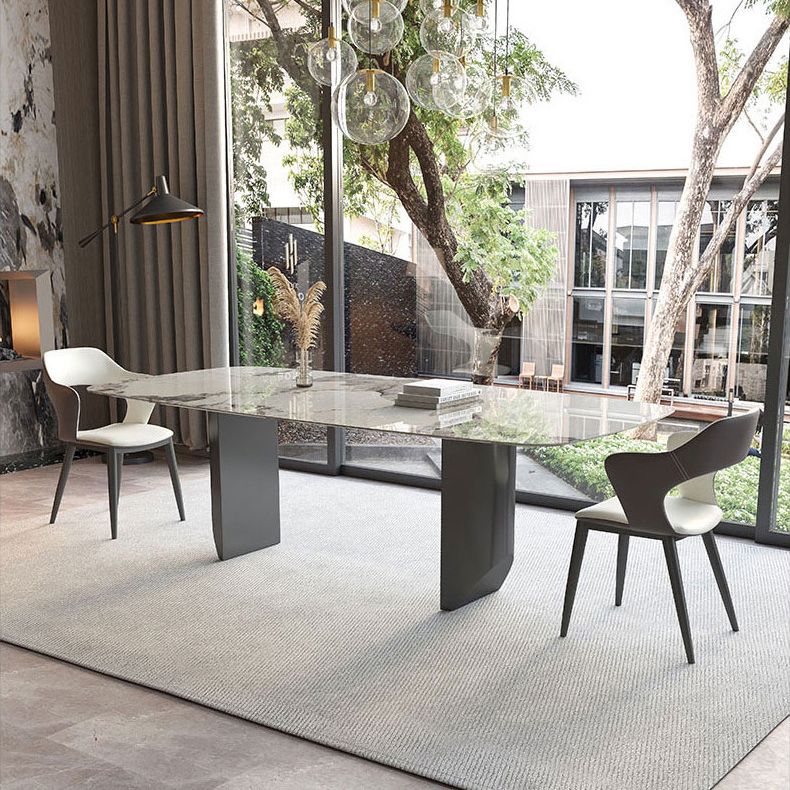 Minimalist Traditional Height Faux Marble Top Dining Table Rectangle Dining Room Set For Home Clearhalo 'Dining Room Sets' 'Dining Tables & Seating' 'dining_room_set' 'Furniture' 'furniture_dining_room_set' 'Kitchen & Dining Furniture' 'kitchen&dining_furn' 'kitchen' 1200x1200_9a13686f-b60b-418b-9a68-cbef3522989f