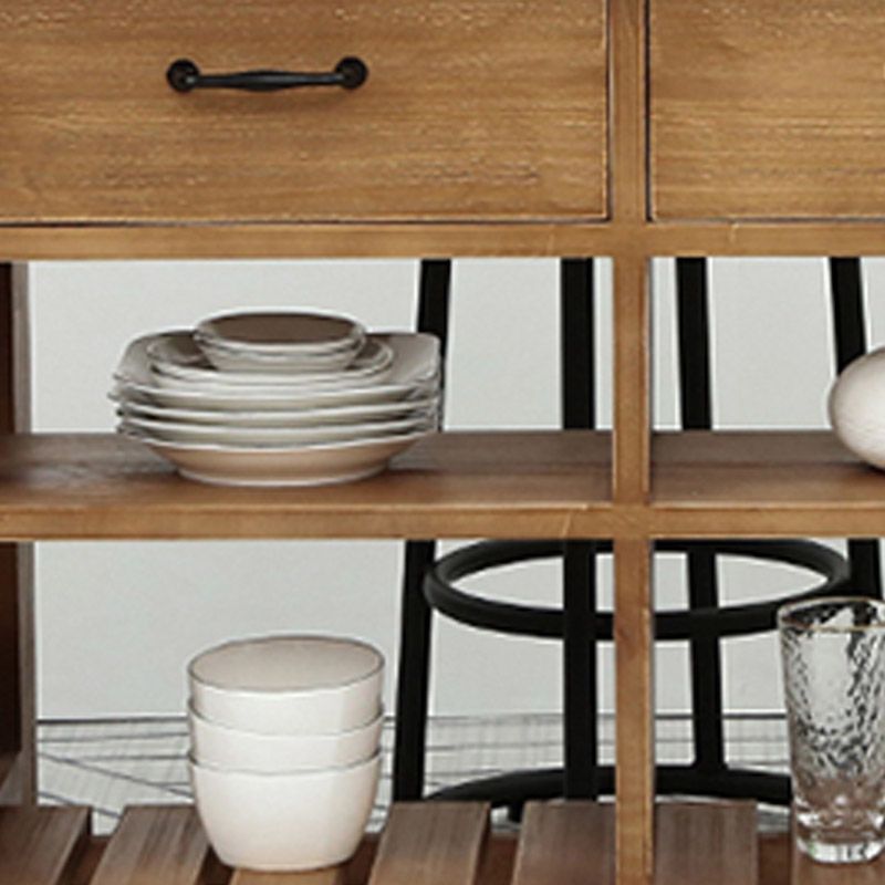 タオルラック付きモダンキッチンアイランドテーブルパインウッド準備テーブル