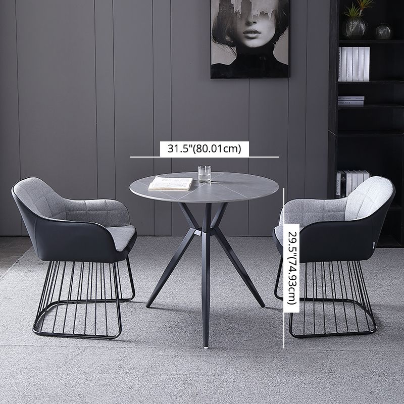 Modern Style Sintered Stone Dining Set with Round Shape Dinette Set with 3 Legs Base Clearhalo 'Dining Room Sets' 'Dining Tables & Seating' 'dining_room_set' 'furn' 'furn_dining_room_set' 'Furniture' 'furniture_dining_room_set' 'Kitchen & Dining Furniture' 'kitchen&dining_furn' 'kitchen' 1200x1200_9a13d856-393f-4a9c-a8e9-db16191d91f1