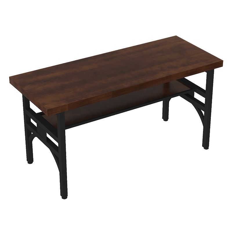 Industrial Style Solid Wood Dinner Room Kitchen Table Brown Metal Base Table for Dinning Room Clearhalo ' dining_table' 'Dining Tables & Seating' 'Dining Tables' 'furn' 'furn_dining_table' 'Furniture' 'furniture_dining_table' 'Kitchen & Dining Furniture' 'kitchen&dining_furn' 'kitchen' 'kitchen_dining_table' 1200x1200_9a1448d3-6b7f-42cf-8c5a-b8438c304049