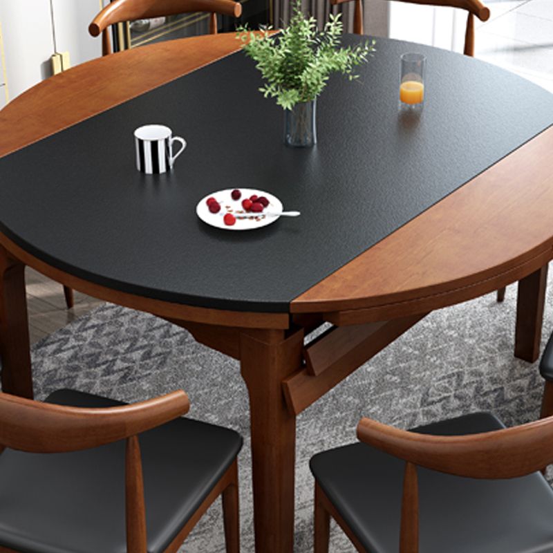 Modern Stone Scalable Dining Table Solid Wood Leg for Dining Room Clearhalo 'Dining Tables & Seating' 'Dining Tables' 'dining_table' 'furn' 'furn_dining_table' 'Furniture' 'Kitchen & Dining Furniture' 1200x1200_9a146156-dc49-4175-aefe-f64b2923cdea