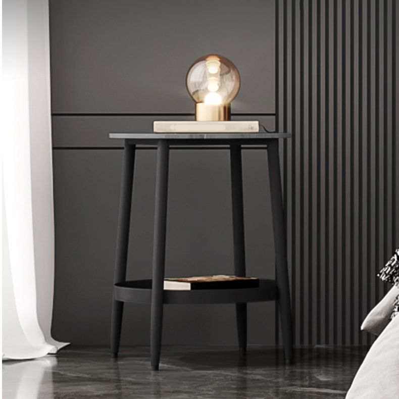 19,7 "H Cabinet de chevet pierre et table de nuit en métal avec étagère