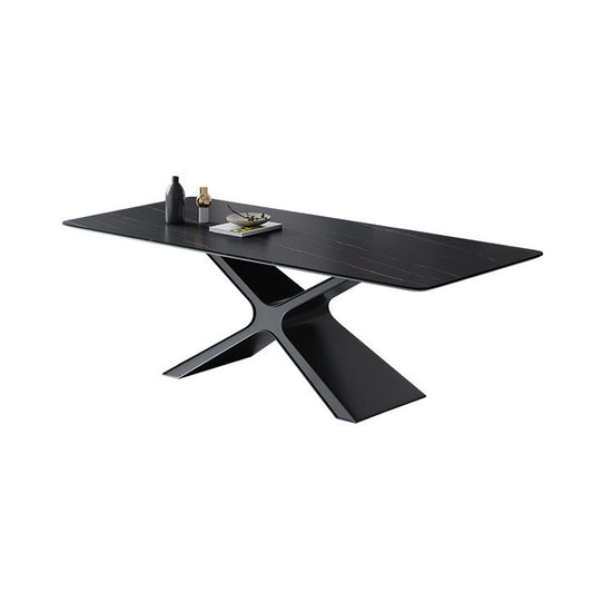 Minimalist Sintered Stone Dining Room Set Standard Height with Black Base Dining Set Clearhalo 'Dining Room Sets' 'Dining Tables & Seating' 'dining_room_set' 'furn' 'furn_dining_room_set' 'Furniture' 'furniture_dining_room_set' 'Kitchen & Dining Furniture' 'kitchen&dining_furn' 'kitchen' 1200x1200_9a160fe7-da1f-41c6-90b7-b84f2986dfc7