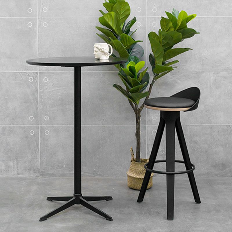 Contemporary Counter Height Stools with Low Back for Living Room