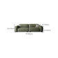 Contemporary Forest Green Cushions Square Arm Living Room Settee