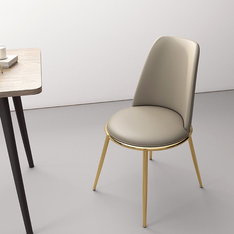 Contemporary Style Metal Chair Set Kitchen Dining Solid Back Side Chairs (Set of 2) Clearhalo ' kitchen&dining_furn' 'Dining Chairs' 'Dining Tables & Seating' 'dining_chair' 'furn' 'furn_dining_chair' 'Furniture' 'furniture_dining_chair' 'Kitchen & Dining Furniture' 'kitchen' 1200x1200_9a1a9f7f-e22e-40f7-a822-53e019576bee