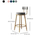 Glam Metal Upholstered Barstool Indoor Bar Stool with Low Back and Ron Legs Clearhalo 'Bar Furniture' 'Bar Stools' 'bar_stools' 'furn' 'furn_bar_stools' 'furniture_bar_stools' 'Kitchen & Dining Furniture' 'kitchen&dining_furn' 'kitchen' 'kitchen_furn' Furniture' 1200x1200_9a1bee2b-c48c-490e-949d-6605bd0beb1e
