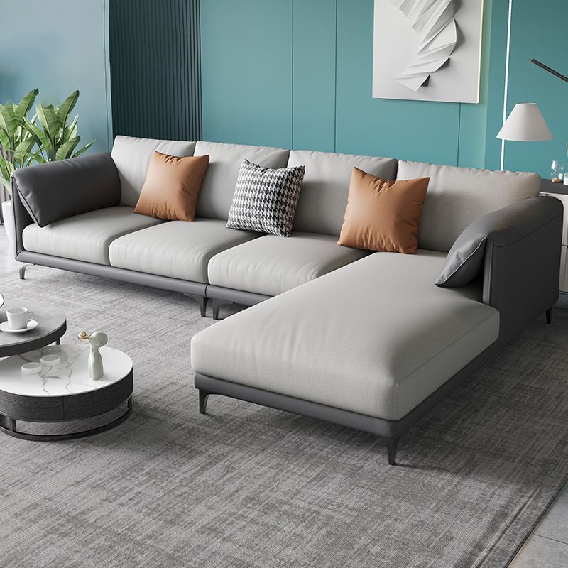 Removable Cushions Sectionals,Pillow Top Arm,33" H Sectionals in Grey