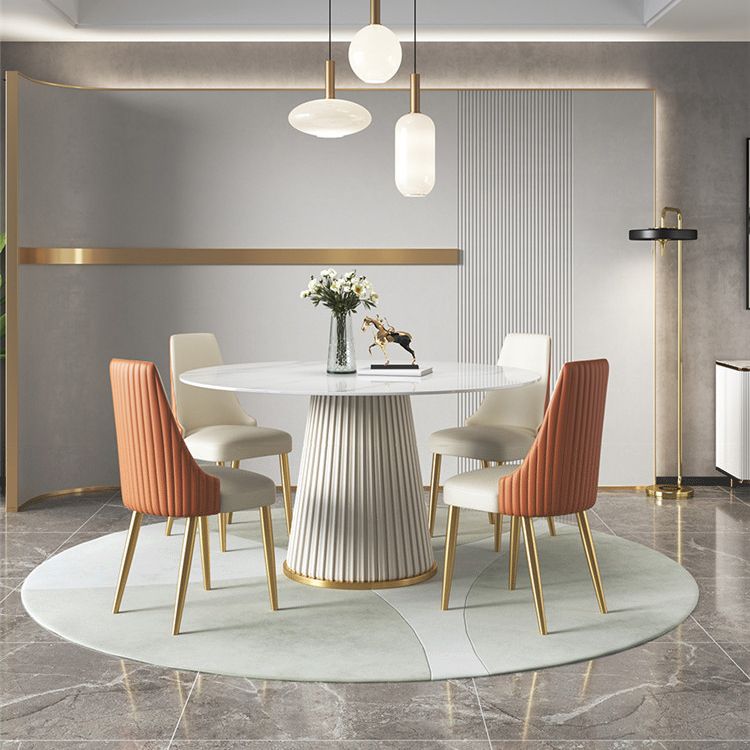 1/3/4/7 Pcs Metal Modern Dining Room Set with Round Table and Metal Base Dining Set Clearhalo 'Dining Room Sets' 'Dining Tables & Seating' 'dining_room_set' 'furn' 'furn_dining_room_set' 'Furniture' 'furniture_dining_room_set' 'Kitchen & Dining Furniture' 'kitchen&dining_furn' 'kitchen' 1200x1200_9a1db8bf-621e-442e-9c00-4fa488693842