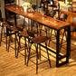 Natural Wood Top Bar Table Rectangle Industrial Footrest Indoor Bar Dining Table Clearhalo 'Bar Furniture' 'Bar Tables' 'bar_tables' 'furn' 'furn_bar_tables' 'Furniture' 'furniture_bar_tables' 'Kitchen & Dining Furniture' 1200x1200_9a1dc969-9c8f-477e-8296-93d7bf74a75e