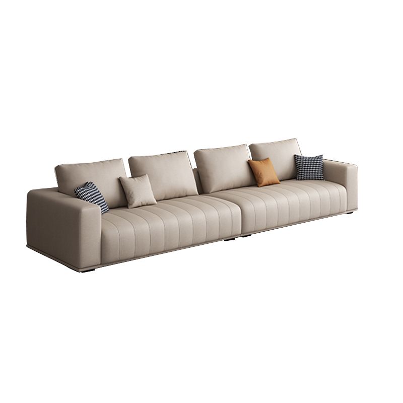 Transitional Modern Cushions Sofa 31.5"High Square Arm Sofa, Beige Clearhalo 'furn' 'furn_sectionals' 'Furniture' 'furniture_sectionals' 'kitchen' 'kitchen_sectionals' 'Living Room Furniture' 'Sectionals' 1200x1200_9a1f09ac-c469-41fe-9ea0-f1a7c9fe9aa7