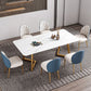 Iron and Slate Table Glam Style Simple Home Rectangular Dining Table Clearhalo 'Dining Tables & Seating' 'Dining Tables' 'dining_table' 'furn' 'furn_dining_table' 'Furniture' 'Kitchen & Dining Furniture' 1200x1200_9a1f0a04-ba1e-446b-b64b-645ba3c4f01d