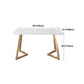 Juego de mesa de comedor de hierro Glam, juego de comedor rectangular de 1/2/5/6 piezas con tapa de piedra sinterizada