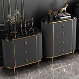 15.6-inch Width Glam Storage Chest Stone Dresser with 3/4 Drawers