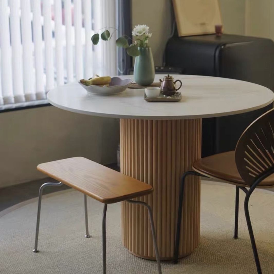 Round Shape White Dining Table Sintered Stone Table Contemporary with Pedestal Clearhalo ' dining_table' 'Dining Tables & Seating' 'Dining Tables' 'furn' 'furn_dining_table' 'Furniture' 'furniture_dining_table' 'Kitchen & Dining Furniture' 'kitchen&dining_furn' 'kitchen' 'kitchen_dining_table' 1200x1200_9a204bf2-c914-4a6f-8be2-dc39cc9e17c3