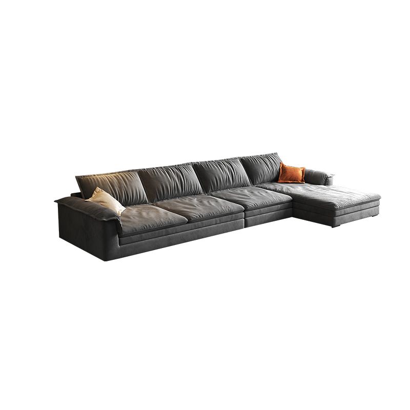 Modern Cushion Back Grey Sectionals 33'"  Pillow Top Arm Sectionals