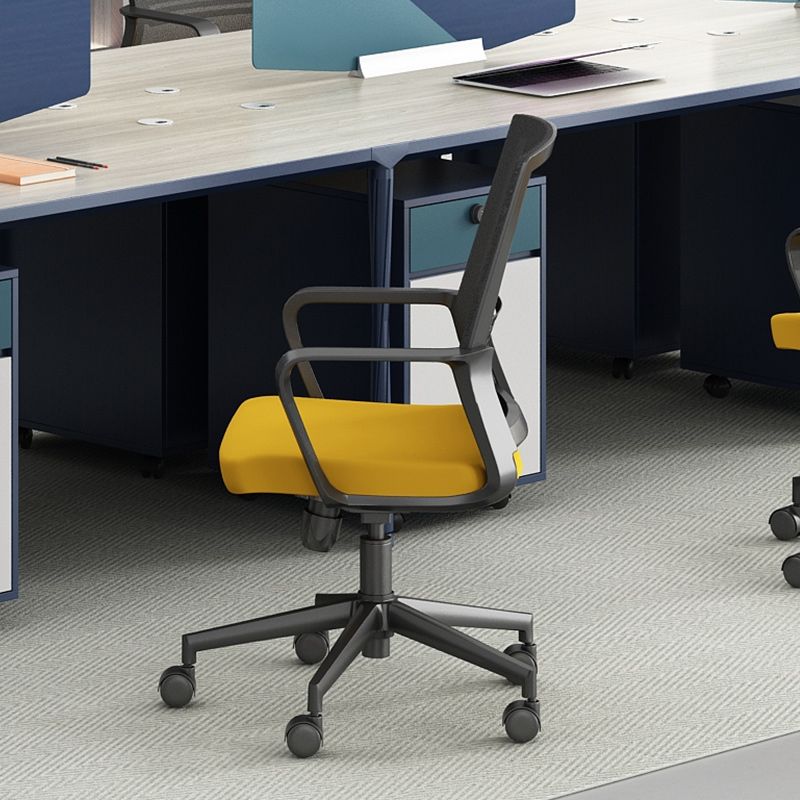 Modern Fixed Arms Desk Chair Nylon Frame Adjustable Office Chair ...