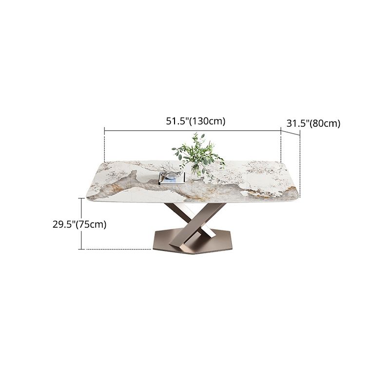 Juego de comedor de piedra sinterizada estilo diseñador, juego de mesa rectangular de 1/4/5/7 piezas