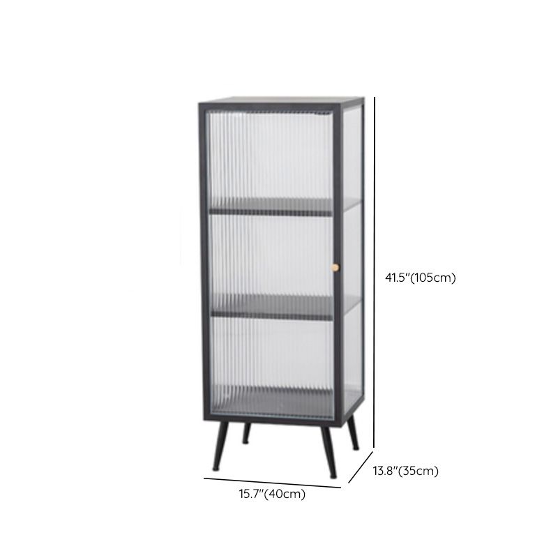 Rectangle Metal Storage Sideboard Contemporary Side Board with Glass Door Clearhalo 'buffet_sideboard' 'Buffets & Sideboards' 'furn' 'furn_buffet_sideboard' 'Furniture' 'Kitchen & Dining Furniture' 1200x1200_9a2281bf-bb9c-46c4-a291-bed8ab280d46