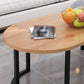 17.7"H Modern Metal Sled Base Wood Oval Coffee Table For Living Room Clearhalo 'Coffee & Accent Tables' 'Coffee Tables' 'coffee_tables' 'furn' 'furn_coffee_tables' 'Furniture' 'furniture_coffee_tables' 'Living Room Furniture' 1200x1200_9a236880-df40-4e4c-b9f8-ce1d389e55f9