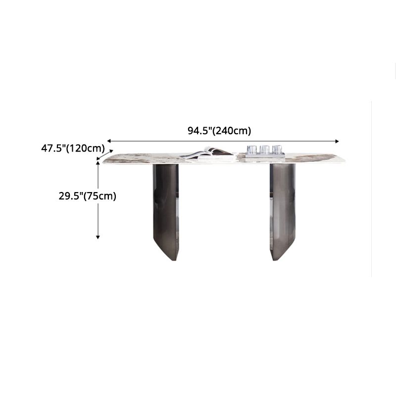 Modern Sintered Stone Top Dining Set Rectangle 1/4/5/7 Pieces Dining Room Table Set Clearhalo 'Dining Room Sets' 'Dining Tables & Seating' 'dining_room_set' 'furn' 'furn_dining_room_set' 'Furniture' 'furniture_dining_room_set' 'Kitchen & Dining Furniture' 1200x1200_9a24572a-6ead-4207-bce7-63f6a85cd9dc
