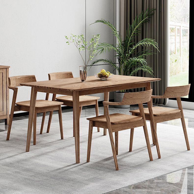 Rectangle Wood in Brown Dining Table Modern Ash Table with 4 Legs for Restaurant Clearhalo ' dining_table' 'Dining Tables & Seating' 'Dining Tables' 'furn' 'furn_dining_table' 'Furniture' 'furniture_dining_table' 'Kitchen & Dining Furniture' 'kitchen&dining_furn' 'kitchen' 'kitchen_dining_table' 1200x1200_9a248005-f68b-4d56-8099-fe494b3632c5