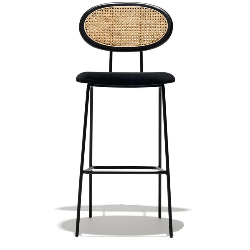 Nordic Rattan Low Back Barstool Simple Indoor Tall Stool with Upholstered Clearhalo 'Bar Furniture' 'Bar Stools' 'bar_stools' 'furn' 'furn_bar_stools' 'furniture_bar_stools' 'Kitchen & Dining Furniture' 'kitchen&dining_furn' 'kitchen' 'kitchen_furn' Furniture' 1200x1200_9a256dc0-7081-4082-9af3-27cfff61335a