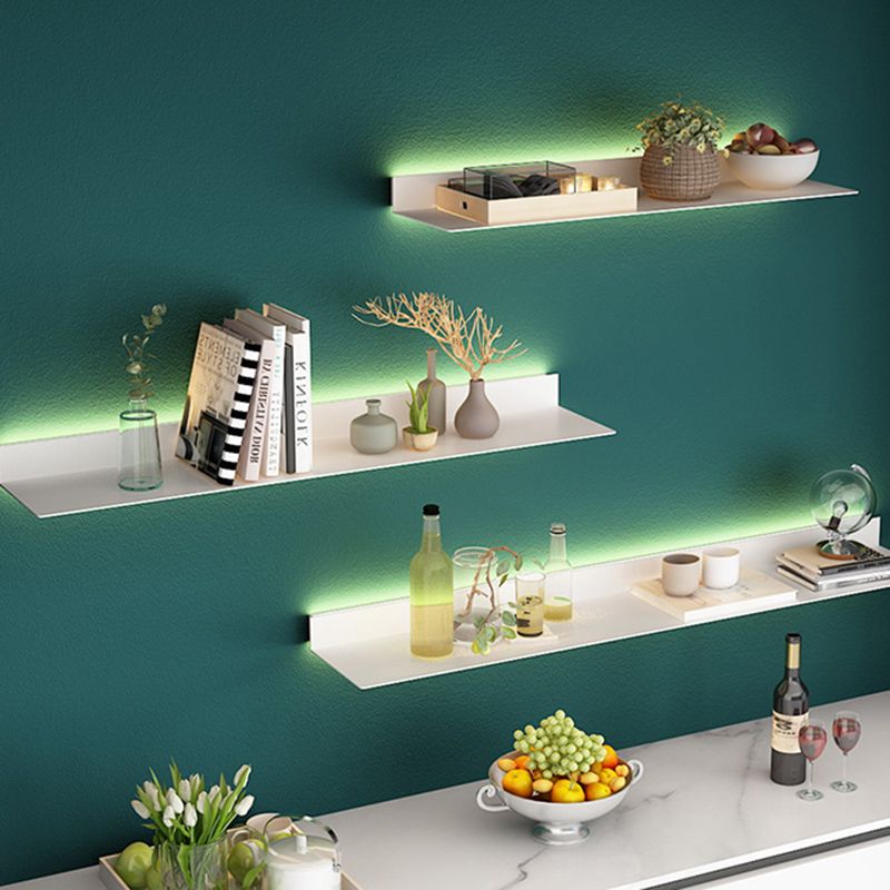 Modern Metal Floating Bookcase 2.36" H Living Room Book Shelf