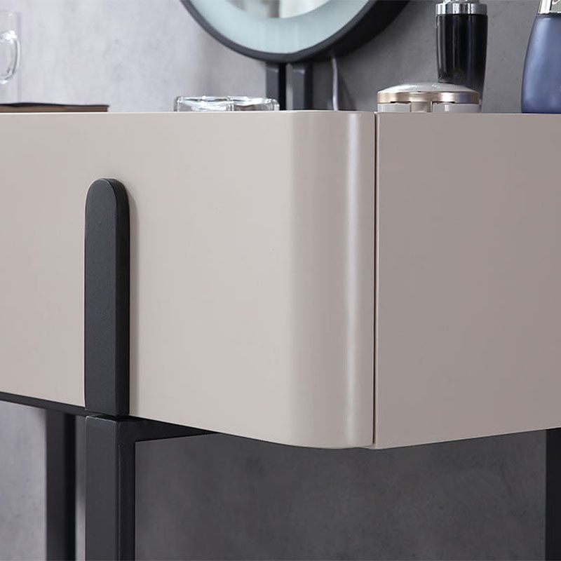 Tavolo da toeletta da 2-cadder in pietra top di pietra contemporanea in bianco