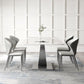 Stone Top Dining Table Contemporary Rectangle Dining Table with Pedestal Base