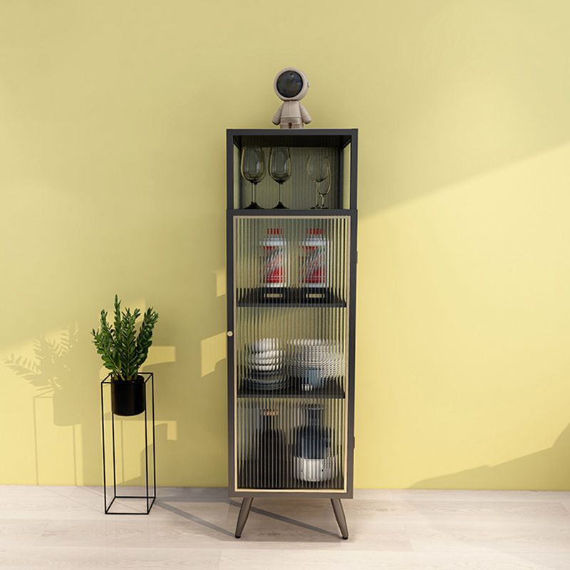 Contemporary Curio Cabinet Metal Glass Doors Hutch Buffet for Dining Room Clearhalo 'Display & China Cabinets' 'display_china_cabinets' 'furn' 'furn_display_china_cabinets' 'Furniture' 'Kitchen & Dining Furniture' 1200x1200_9a28033c-45c3-420a-9093-c1956b380f6b