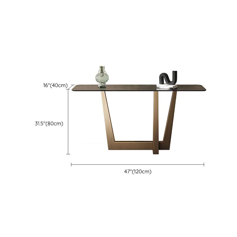 Moderno tavolo da console da 15,75 "W tavolo accento rettangolo di pietra per Hall