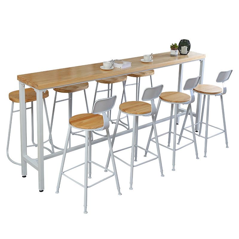 Contemporary Bar Stool Solid Wood Barstool with White Metal Legs Clearhalo 'Bar Furniture' 'Bar Stools' 'bar_stools' 'furn' 'furn_bar_stools' 'Furniture' 'Kitchen & Dining Furniture' 1200x1200_9a295820-f2ac-4c7e-88aa-e4785d58abc2