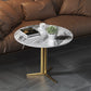 Crossed Base Design Rock Plate Top Fon Gold / Noir Table d'appoint Round Round
