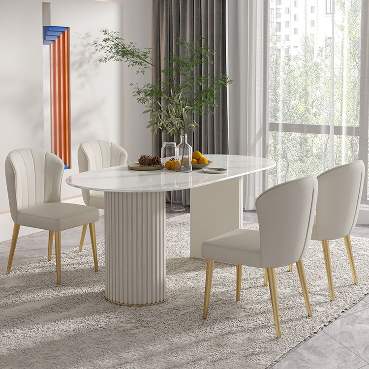 Modern Oval Dining Table White Sintered Stone Dining Table with Double Pedestal Base for Home Clearhalo ' dining_table' 'Dining Tables & Seating' 'Dining Tables' 'furn' 'furn_dining_table' 'Furniture' 'furniture_dining_table' 'Kitchen & Dining Furniture' 'kitchen&dining_furn' 'kitchen' 'kitchen_dining_table' 1200x1200_9a2adf0f-480c-4c66-97a9-b20c7b2633c2