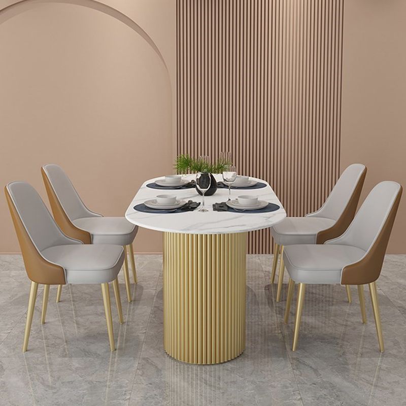 Traditional Luxury Dining Table Oval Double Pedestal Table for Home Clearhalo 'Dining Tables & Seating' 'Dining Tables' 'dining_table' 'furn' 'furn_dining_table' 'Furniture' 'Kitchen & Dining Furniture' 1200x1200_9a2c97f1-e078-4078-a7cf-929815bd37e2
