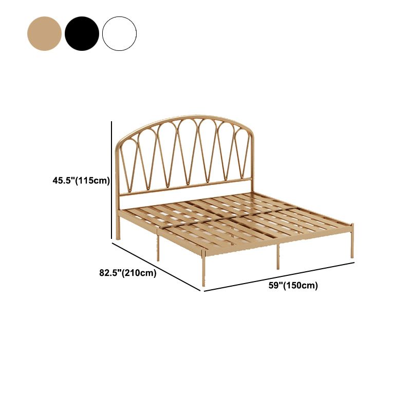 Glam Metallic open-frame bed met gebogen hoofdeinde, 45,3 "Tall