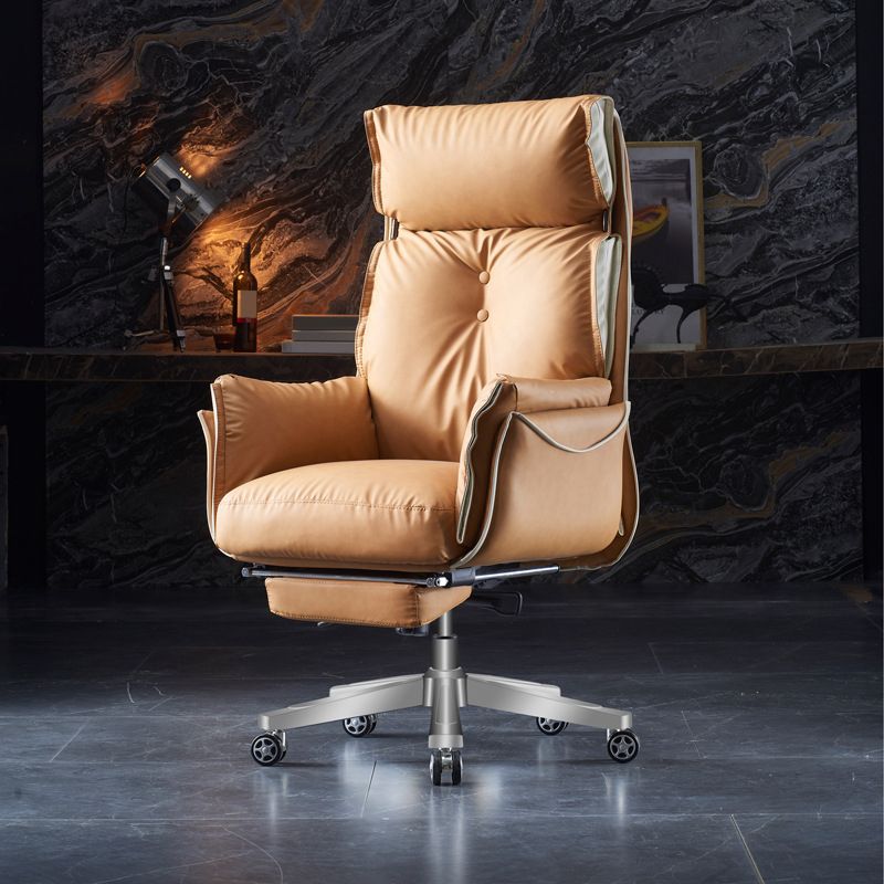 29" Wide Contemporary Managers Chair Orange Leather Executive Chair Clearhalo 'furn' 'furn_office_chair' 'Furniture' 'Office Chairs' 'Office Furniture' 'office_chair' 1200x1200_9a2e6ab9-892f-46d7-90c1-e56a4666edf0