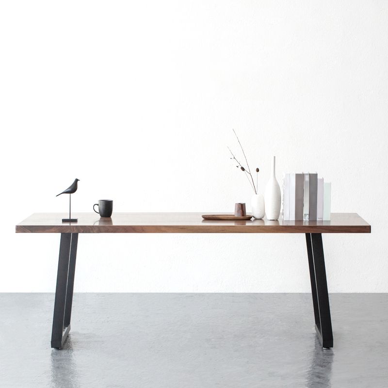 Rectangle Industrial Style Dining Table Wood Fixed Table with Solid Wood Clearhalo ' dining_table' 'Dining Tables & Seating' 'Dining Tables' 'furn' 'furn_dining_table' 'Furniture' 'furniture_dining_table' 'Kitchen & Dining Furniture' 'kitchen&dining_furn' 'kitchen' 'kitchen_dining_table' 1200x1200_9a2e6f31-bbd2-4ad2-bbbe-6f6ae9447cf7
