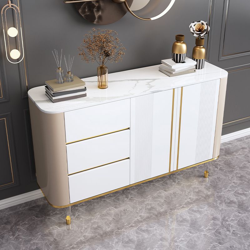 Tavolo da buffet in pietra sinterizzato glam 3 cassetti server da pranzo con 2 porte per soggiorno