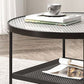 Glass Round Contemporary Coffee Table 4 Legs Coffee Table with Storage Clearhalo 'Coffee & Accent Tables' 'Coffee Tables' 'coffee_tables' 'furn' 'furn_coffee_tables' 'Furniture' 'Living Room Furniture' 1200x1200_9a2fa544-411b-4adf-971a-37a533ae2b9a