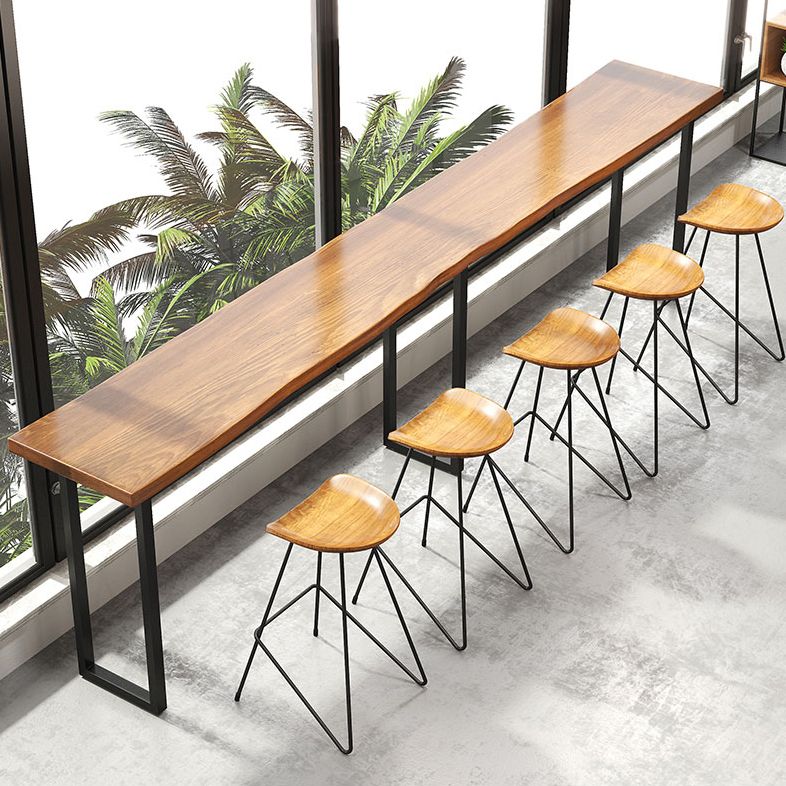 Modern 1/4/7 Pieces Bar Table Set Rectangle Pine Wood Counter Table with Stools for Cafe Clearhalo 'Bar Furniture' 'furn' 'furn_home_bar_bar_sets' 'Furniture' 'Home Bars & Bar Sets' 'home_bar_bar_sets' 'Kitchen & Dining Furniture' 1200x1200_9a301fda-9810-4fac-a02a-78f402147de8