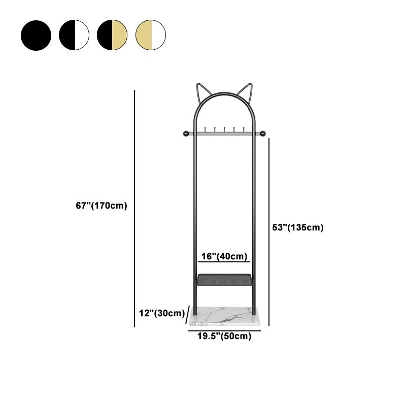 Metal Hall Stand, Hall Tree with Storage Shelf & Hanging Rail, Gold and Black Clearhalo 'Entry & Mudroom Furniture' 'furn' 'furn_hall_tree_coat_racks' 'Furniture' 'Hall Trees & Coat Racks' 'hall_tree_coat_racks' 1200x1200_9a315205-cc95-4323-acf0-e491a14aa7c3